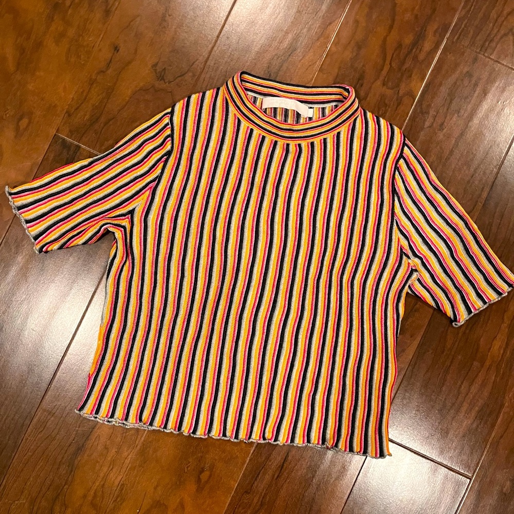 Unique Multicolored Striped Tshirt